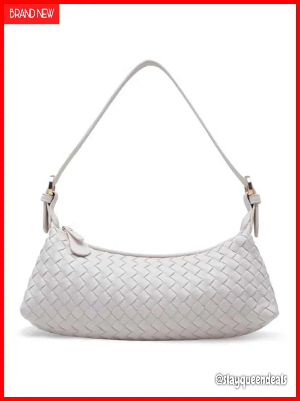 Woven Hobo Shoulder Bag Crossbody Vegan Leather Adjustable Strap